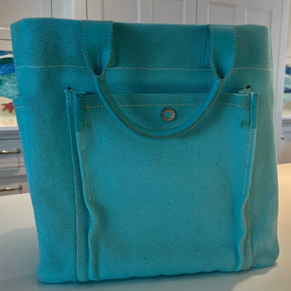 Tiffany & Co Canvas Tote Signature pre loved Leather bottom & handles.